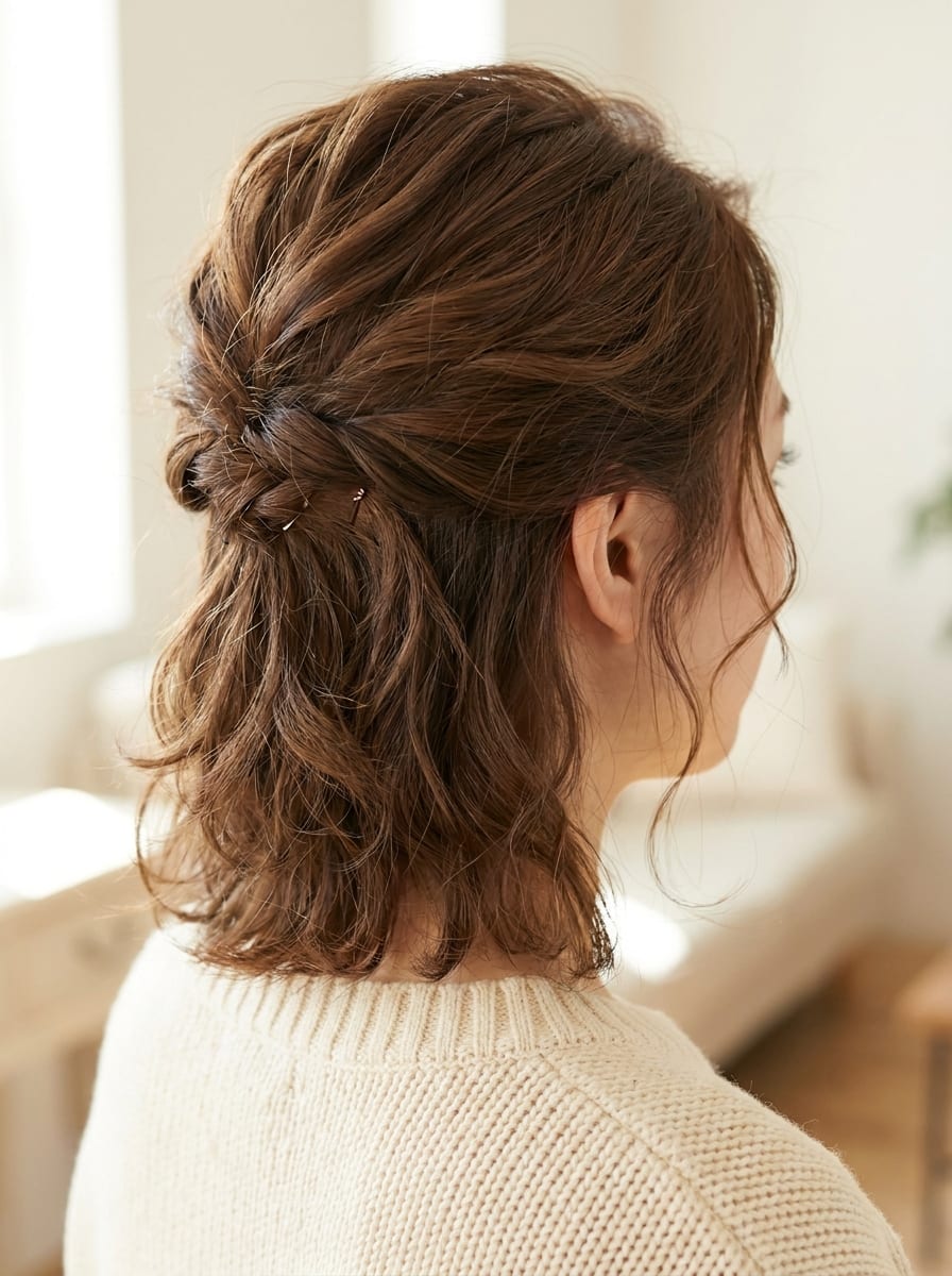 French Twist für mittellange Haare - Hochsteckfrisur für mittellange Haare